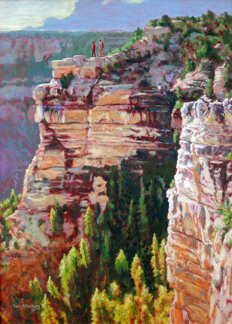 Grand Canyon Acrylic Painting, Grand Canyon Painting, Grand Canyon Art, Canyon Painting, Grand Canyon Photography, Desert Paintings, Landscape References, Arte Jazz, Colorful Landscape Paintings