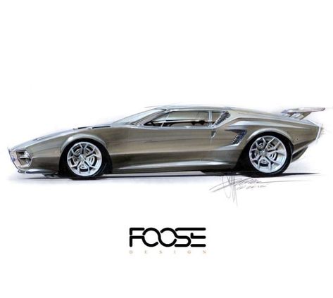 Custom Pantera Concept Design Rendering by Chip Foose Kereta Sport, Chip Foose, Foose, Car Design Sketch, Concept Car Design, Sweet Cars, Triumph Motorcycles, Futuristic Cars, Automotive Art