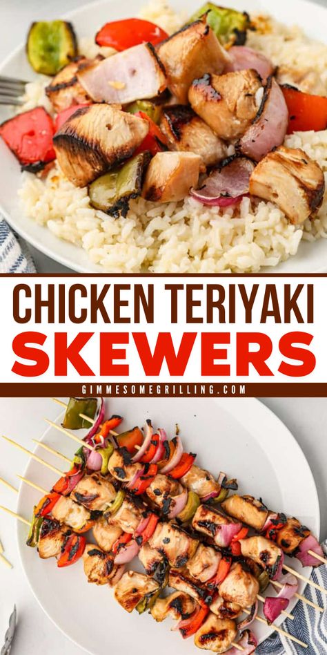 Looking for a simple and tasty dinner option? Try this easy teriyaki chicken skewers recipe that is sure to please your tastebuds and impress your friends and family. Tender, juicy chicken with tons of flavor from the teriyaki marinade plus onions and peppers! Pineapple Chicken Breast, Teriyaki Skewers, Teriyaki Pineapple Chicken, Greek Chicken Souvlaki, Teriyaki Chicken Skewers, Cumin Lamb, Easy Teriyaki Chicken, Chicken Skewer Recipe, Teriyaki Recipe