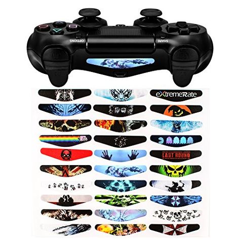 eXtremeRate Light Bar Decal Stickers Set of 30 Different Pcs for PS4 Playstation 4 PS4 PS4 Slim PS4 Pro Controller  Color Prints Game Theme Mix Stickers  -- Visit the image link more details. Note:It is affiliate link to Amazon. #hair Custom Ps5 Controller, Cool Ps4 Controllers, Ps5 Controller Skin, Custom Controllers Ps4, Playstation 5 Controller, Freddy Plush, Amazon Hair, Lego Boat, Playstation Controller