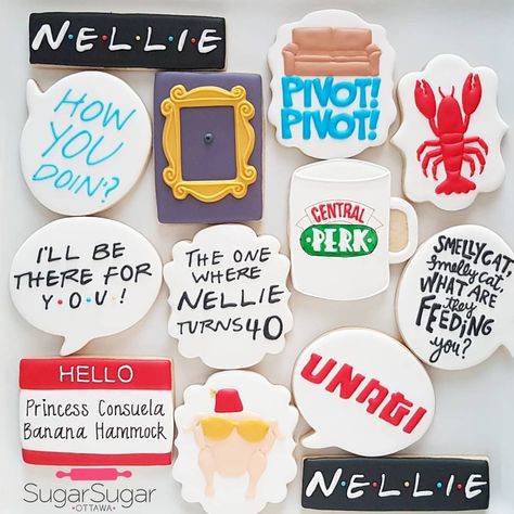 Friends Cookies, Ginger Shortbread, West Monroe Louisiana, Monroe Louisiana, Friends Birthday Cake, Date Photos, Friends Cake, Sugar Cookie Designs, Birthday Party Theme Decorations