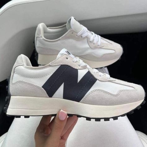 Best Offer❗  New Balance Women's 327 Shoes White/Grey/Black Color - NWT Product Information Design, Softball Shoes, Sneaker New Balance, N Logo, New Balance Black, New Balance 327, Swim Shoes, New Balance Women, Overall Design