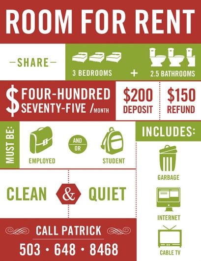 . Looking For Roommate, Flyer Graphic Design, Room Mates, Apartment Marketing, Open House Real Estate, Event Advertising, Mt Vernon, Idea Room, Apartment Rental