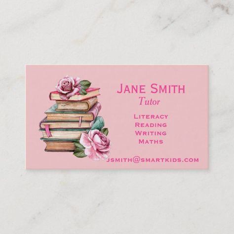 Cute Business Card, Visiting Cards Design, Professional English, English Tutor, Books Business, Tutoring Business, Cute Business Cards, Primary School Teacher, Visiting Card Design