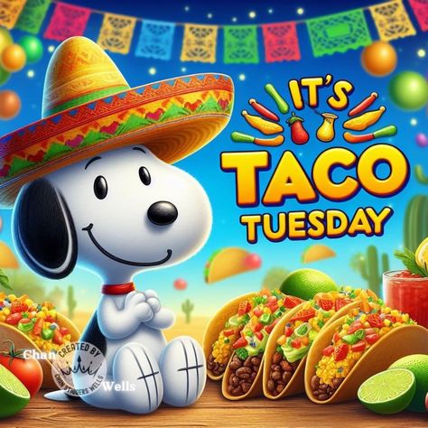 Tuesday Snoopy, Snoopy Tuesday, Taco Tuesday Quotes, Happy Taco Tuesday, Day And Night Quotes, Peanuts Wallpaper, Tuesday Images, Happy Taco, Good Morning Snoopy