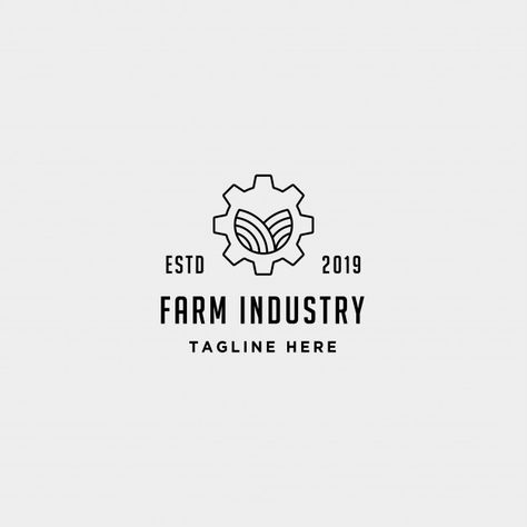 Food Factory Logo, Industrial Logo Design Ideas, Food Industry Logo, Industrial Logo Design, Industry Logo Design, Factory Logo, Machine Logo, Tool Logo, Food Factory