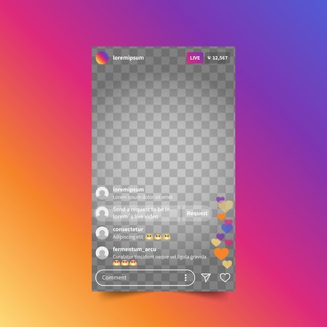 Free vector live stream instagram interf... | Free Vector #Freepik #freevector #instagram-live #ig #instagram-interface #stream Instagram Interface, Resume Maker, Black Roses, Business Card Maker, Flyer Maker, Poster Maker, Card Banner, Poster Invitation, Cartoon Clip Art