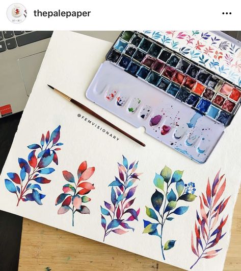 Watercolor Blending, Watercolor Journal, Diy Watercolor Painting, Watercolour Inspiration, Watercolor Projects, Watercolor Flower Art, Bullet Journal Art, 수채화 그림, Journal Art