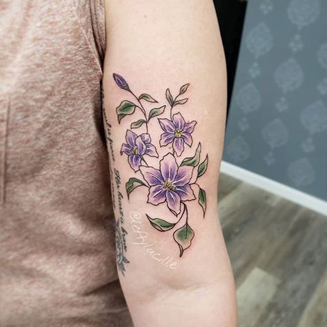 I still do color tattoos too see? Pretty little patch of clematis to add to her arm! . . . . . . #AlbanyNY #TroyNY #enjoytroy #Schenectady #cliftonpark #cliftonparkny #HudsonValley #Catskills #upstateny #518 #femaletattooartist #armtattoo #qttr #flowertattoo #floraltattoo #tattoo #botanicaltattoo #clematis #colortattoo #newenglandtattoonetwork #cutetattoos #cutetattoo Clematis Tattoo, Clematis Flower, Flower Sleeve, Female Tattoo Artists, Botanical Tattoo, Body Modifications, Arm Sleeve, Color Tattoo, Leg Tattoos