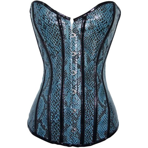 0 Blue Python, Vinyl Trim, Reflective Material, Python Print, Leather Corset, Matte Satin, Body Shaper, Gothic Outfits, Womens Blazers