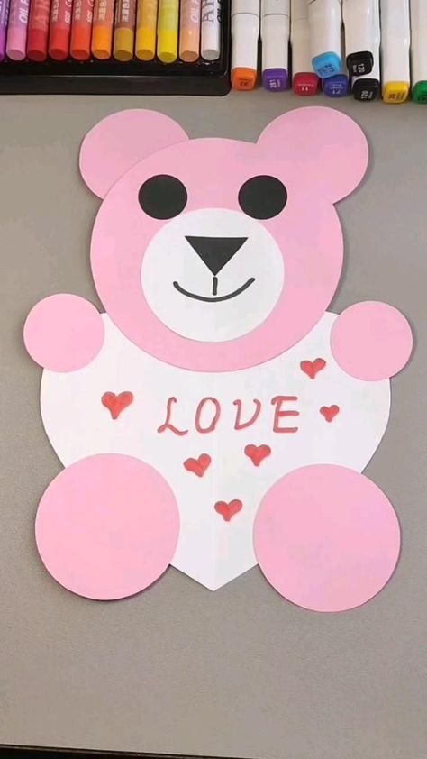 Crafts For Kids Easy, Kraf Kertas, Diy Craft Ideas, Toddler Arts And Crafts, Crafts Easter, Valentine Crafts For Kids, Preschool Arts And Crafts, Hand Crafts For Kids, Handmade Paper Crafts