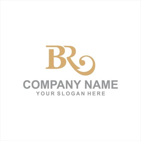 Letter br logo Premium Vector | Premium Vector #Freepik #vector #gold-logo #letter-logo #letter #simple-logo Br Logo, Fancy Logo, Mehndi Design Pictures, Letter Logo Design, Company Names, Premium Vector, Graphic Resources, Web Design, Tech Company Logos