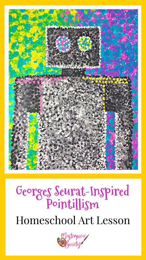 Learn all about Georges Seurat in this free homeschool artist study. Artist Georges Seurat is best known for originating the Pointillist method of painting, using small dot-like strokes of color in works. “Art is harmony.” ~Georges Seurat Georges Seurat was born in Paris, France on December 2, 1859 to wealthy parents. Georges studied art at the Municipal School of Sculpture and Drawing, then later moved to the School of Fine Arts (both of which were in Paris). Society Art, Master Artists, Artist Study, Art Time, Georges Seurat, Free Homeschool, Art Appreciation, Diy Signs, Art Studies