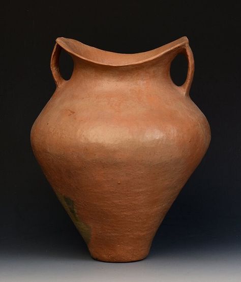 "Antique Chinese Neolithic Siwa culture large pottery Amphora jar. Age: Chinese, Neolithic period, 1350 B.C. Size: Height 33 C.M. / Width 26.2 C.M. Condition: Well-preserved old burial condition overall. 100% Satisfaction and Authenticity Guaranteed with FREE \"Certificate of Authenticity\"" Traditional Chinese Pottery, Neolithic Period, Large Pottery, Large Ceramic Vase, Clay Inspo, Fire Icons, Ceramic Art Sculpture, Family Forever, Old Pottery