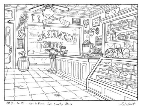 Store Design Drawing, Store Reference, Store Drawing, Gnomes Clipart, Perspective Drawing Architecture, 동화 삽화, Bg Design, Perspective Art, Background Drawing