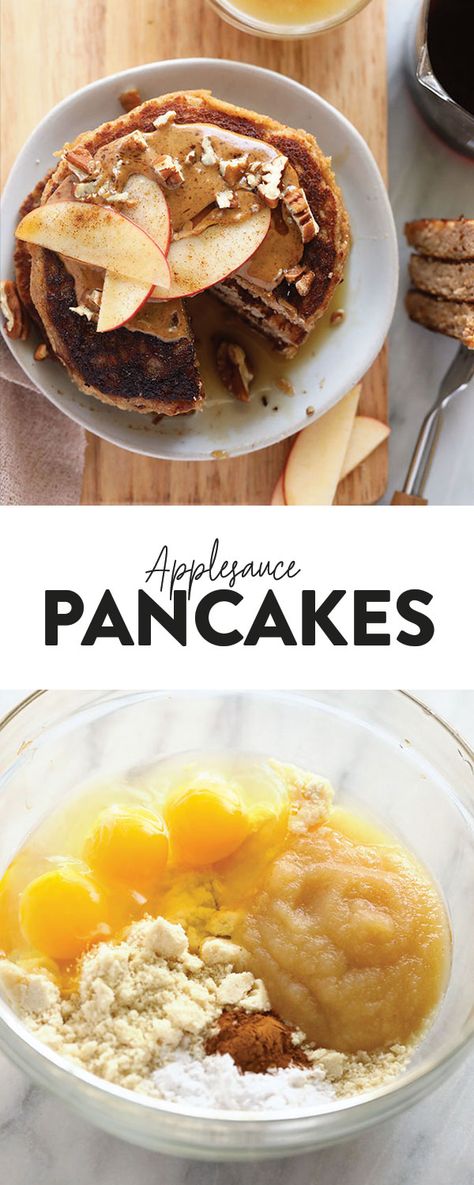 Nutritious Pancakes, Applesauce Pancakes, Grain Free Pancakes, Grain Free Breakfast, Almond Flour Pancakes, Fit Foodie Finds, Paleo Baking, Gaps Diet, Fit Foodie