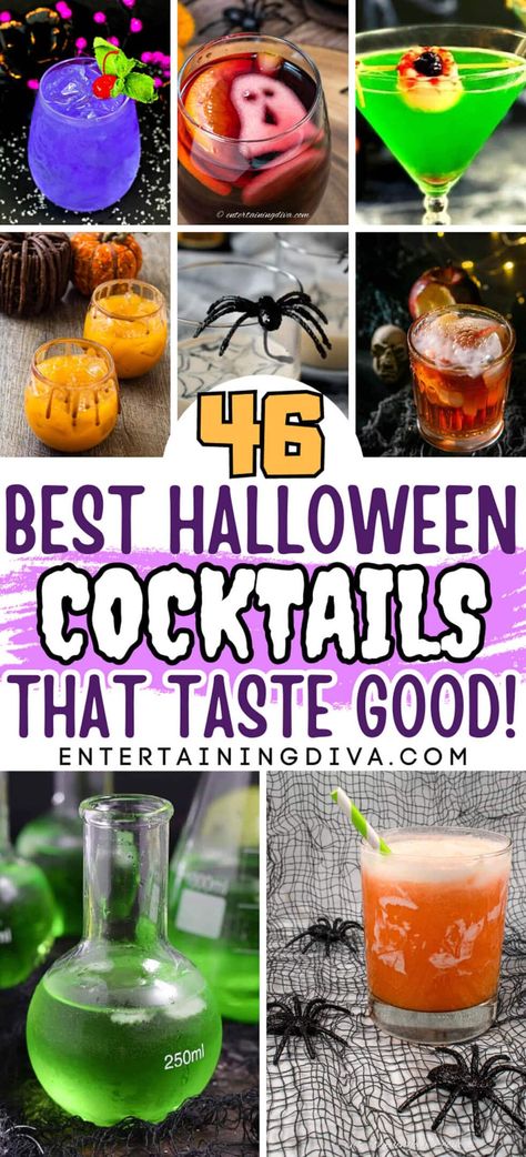 46 Best Halloween Cocktails That Taste Good | Halloween Recipes Halloween Martini, Spooky Cocktails, Pasteles Halloween, Apple Cocktail, Halloween Cocktail, Jello Shot, Best Cocktail Recipes, Festive Cocktails, Halloween Cocktails