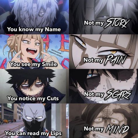 Last Game Manga, Villain Quote, Anime Villians, Anime Funny Moments, Anime Quotes Inspirational, My Hero Academia Memes, Boku No Hero Academia Funny, Anime Jokes, Anime Meme