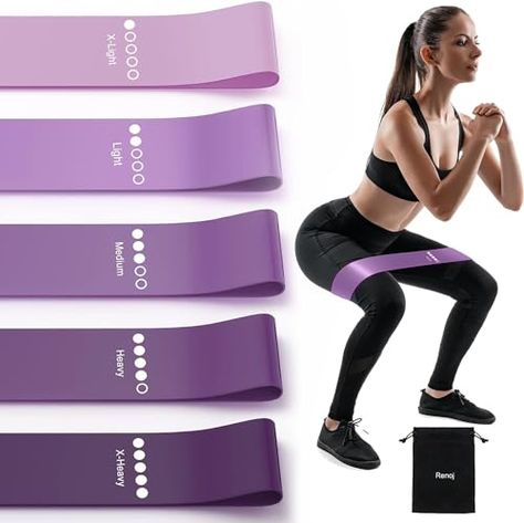 Limited-time deal: Resistance Bands, Exercise Workout Bands for Women and Men, 5 Set of Stretch Bands for Booty Legs, Pilates Flexbands It Band Stretches, Workout Bands, Resistance Band Set, Strength Training Equipment, Resistance Band Exercises, Stretch Bands, Cycling Workout, Resistance Bands, Training Equipment