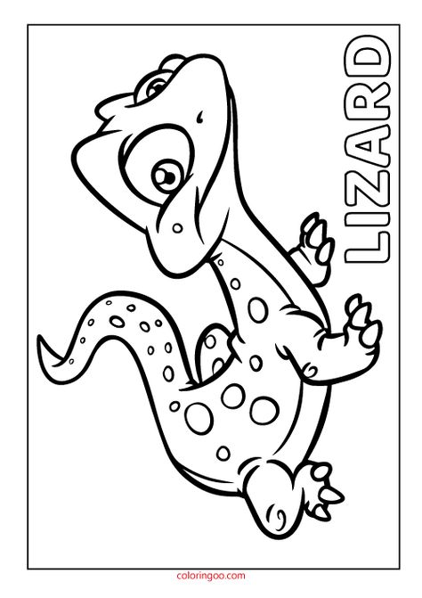 Printable Lizard Coloring Page (PDF) for Kids Lizard Coloring Pages, Lizard Craft, Cute Lizard, Farm Animal Coloring Pages, Picture Templates, Coloring Page Ideas, Animal Coloring Books, Coloring Pages Printable, Page Ideas