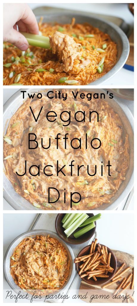 Buffalo Jackfruit, Vegan Apps, Buffalo Dip, Jackfruit Recipes, Vegan Party Food, Vegan Dip, Vegan Sauces, Vegan Appetizers, Snacks Für Party