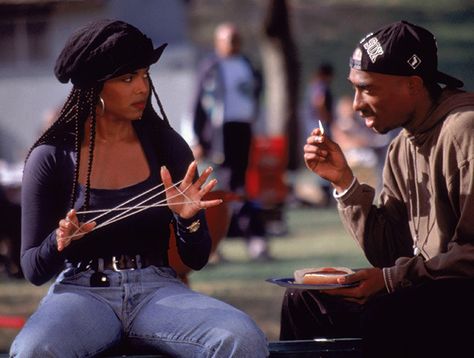 Janet Jackson and Tupac Shakur in Poetic Justice Justice Aesthetic, 90s Couples, Black 90s Fashion, Looks Hip Hop, Meagan Good, 90s Hip Hop Fashion, Poetic Justice, Black Love Couples, 90s Outfit