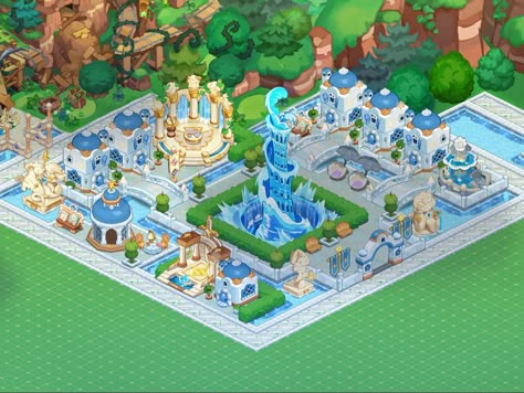 ©️@haiseflwr • cookie run kingdom layout • do not repost • waterfall of contemplation/ dream of the tower/ sea fairy layout • #crk #cookierunkingdom #cookierun Cookie Run Kingdom Layout Azure, Cookie Run Kingdom Starry Dream Station, Starry Dream Station Crk, Republic Azure Crk Layout, Cookie Run Kingdom Layout Ideas Simple, Cookie Rub Kingdom Layout, Crk Kingdom Layout Ideas Aesthetic, Cookie Kingdom Layout Ideas, Cookie Run Kingdom Layout Aesthetic