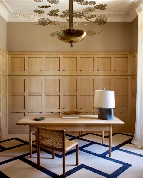 Wooden Paneling, Paneled Walls, Pierre Yovanovitch, The Ceiling, Home Office Design, Floor Design, Elle Decor, Cheap Home Decor, Reading Nook