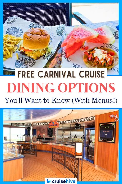 See what Carnival cruise dining is free and included in the cruise price. Find out what ships the venues are on and menus. via @cruisehive Carnival Cruise With Kids, Carnival Elation Cruise, Carnival Paradise, Carnival Elation, Carnival Cruise Tips, Cruising Tips, Carnival Spirit, Cruise Secrets, Top Cruise