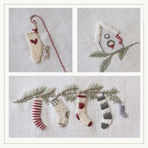 Digital — The Stitchery Mini Embroidery Patterns, Christmas Embroidery Ideas, Snowman Patterns, Stocking Patterns, Christmas Hand Embroidery, Heirloom Christmas, Mini Embroidery, Miniature Embroidery, Felt Crafts Christmas