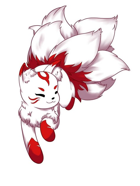 Cute Fox Drawing, Fox Drawing, Cute Fantasy Creatures, Cute Animal Drawings Kawaii, Japanese Tattoo Art, Fantasy Creatures Art, Anime Animals, Fox Art, Mythical Creatures Art