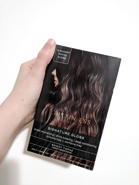 Review: Kristin Ess’ Signature Gloss Temporary Hair Color – Hannah Jenae Smoky Topaz Hair, Kristen Ess Hair Gloss, Kristin Ess Hair Gloss, Kristen Ess, Kristin Ess, Hair Gloss, Fancy Hair, Temporary Hair Color, Smoky Topaz