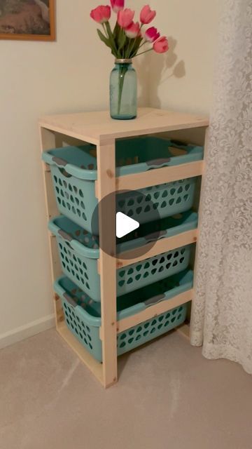 Stackable Laundry Baskets Diy, Diy Laundry Basket Holder, Narrow Laundry Basket, Laundry Basket Storage Diy, Laundry Basket Shelves, Narrow Laundry, Laundry Basket Holder, Diy Laundry Basket, Laundry Basket Storage