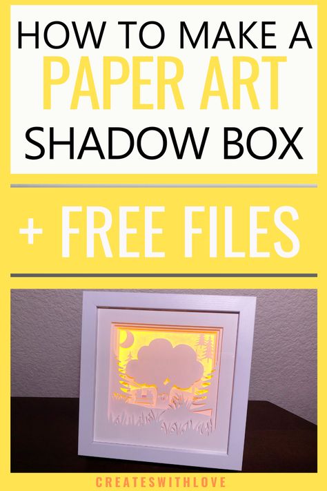 Silhouette Shadow Box Ideas, How To Make A Shadowbox Frame, Shadow Box Light Ideas, Cricut Light Box Projects Free, Cardstock Shadow Box Ideas, 3d Paper Shadow Box Templates, Shadowbox Template Free, Cricut Shadow Box Projects, Cricket Shadow Box Ideas