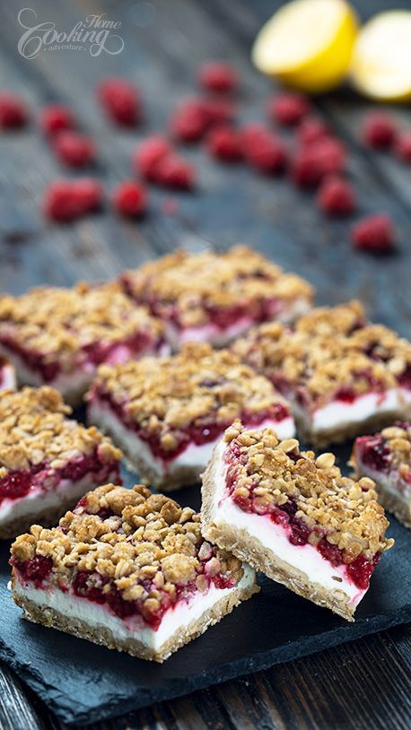 Yogurt Bars Recipe, Oatmeal Raspberry, Desserts Board, Chesse Cake, Raspberry Crumble Bars, Minnesota Food, Yogurt Bars, Adventure Videos, Raspberry Oatmeal