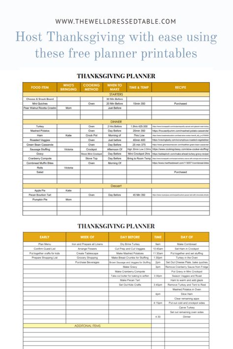 Thanksgiving dinner just became a lot easier with these free printables. Have all your recipes, cooking times and information you need throughout the day on one paper timeline so you don’t forget when to put something in the oven or what to make in advance. Getting organized is my biggest Thanksgiving tip getting all the dinner plans out of your head and on paper to easily host Thanksgiving. Thanksgiving Timeline Printable, Thanksgiving Spreadsheet, Thanksgiving Cooking Timeline, Thanksgiving Cooking Schedule, Thanksgiving Grocery List, Thanksgiving Timeline, Thanksgiving Checklist, Host Thanksgiving, Thanksgiving Planning