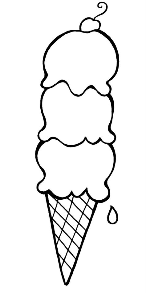 Ice Cream Cone Drawing, Ice Cream Coloring, Ice Cream Pictures, Ice Cream Coloring Pages, خريطة ذهنية, Summer Coloring Pages, Coloring Sheets For Kids, Easy Coloring Pages, An Ice Cream