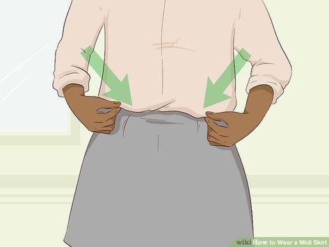 How to Wear a Midi Skirt: 14 Steps (with Pictures) - wikiHow How To Wear Shirt, Fitted Midi Skirt, School Skirt, Long Skirt Outfits, Dress Up Outfits, Flowing Skirt, Sleeveless Crop Top, Straight Skirt, Loose Sweater