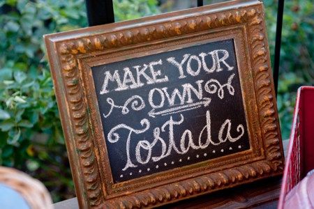 Make-your-own-tostada-sign Tostada Buffet Ideas, Tostada Bar Party Ideas, Tostada Bar, Fondue Dippers, Rustic Graduation Party, Graduation Party Planning, Party Bars, Four Kids, Bar Set Up