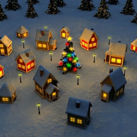 Christmas Village Illustration #iPad #Air #wallpaper Christmas Medium Widgets Aesthetic, Christmas Twitter Layout, Christmas Widget Aesthetic Long, Christmas Notion Header, Christmas Headers Twitter, Christmas Header Twitter Aesthetic, Christmas Twt Header, Christmas Notion Cover, Christmas Layout Twitter