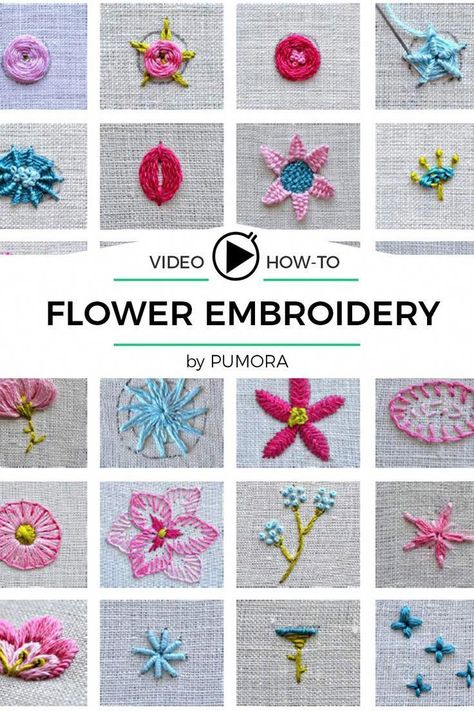 Embroidery Video, Embroidery Stitches Beginner, Modern Flowers, Basic Embroidery Stitches, Hand Embroidery Tutorial, Embroidery Stitches Tutorial, Embroidery Videos, Pola Sulam, Learn Embroidery