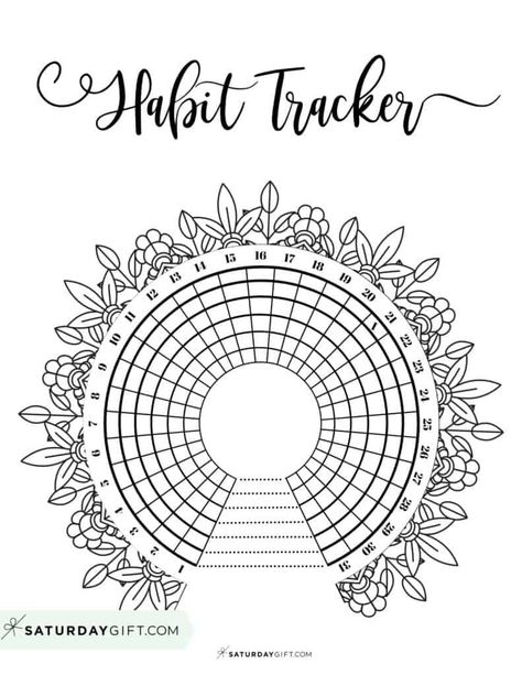 Pin on Bullet Journal Round Habit Tracker Printable Free, Daily Goal Tracker Printable, Round Habit Tracker, Free Printable Habit Tracker Circle, Blank Habit Tracker Printable Free, Daily Tracker Template, Yearly Goals Template Free Printable, Yearly Habit Tracker Printable Free, Habit Tracker Coloring Page