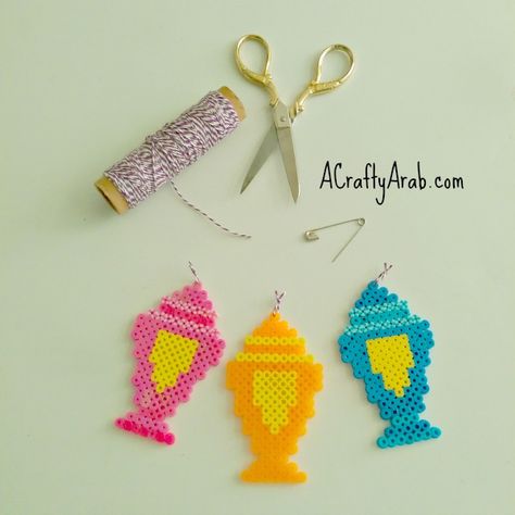 Ramadan Perler Beads, Beaded Lantern, Lantern Crafts For Kids, Eid Activities, Ramadan Cards, Ramadan Kareem Decoration, Ramadan Kids, Eid Crafts, Easy Perler Bead Patterns