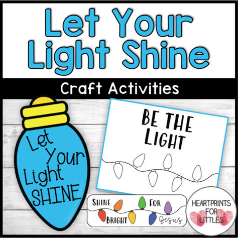 Teach your students how they can be the light or show God’s light this season with these simple and fun printable crafts or keepsakes. Let Your Light Shine Craft, Kindness Craft, Sunday School Decorations, Jesus Crafts, Light Activities, Religious Crafts, Sunday School Activities, Shine The Light, Be The Light