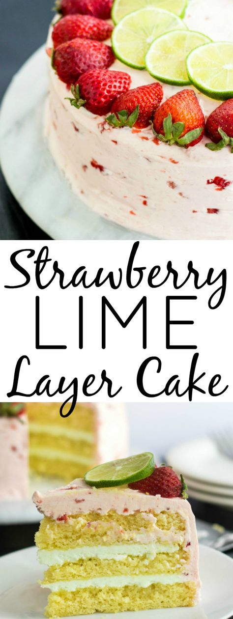 Light and fresh are the key to this scrumptious Strawberry Lime Cake making it a perfect summer dish! Lime Dessert, Lime Cake Recipe, Cake With Whipped Cream, Lime Desserts, Lime Cake, Strawberry Lime, Slow Cooker Desserts, Whipped Cream Cheese, Cake Making