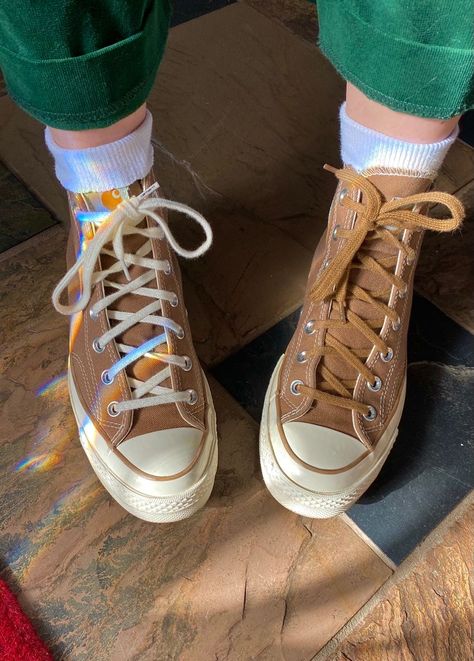 Burnt Honey Converse Outfit, Earthbound Aesthetic, Orange And Teal Aesthetic, Carhartt Converse, Converse Shoes Aesthetic, Sneakers Aesthetic, Teal Aesthetic, Converse Aesthetic, Brown Converse