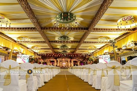 Decor Marriage Pandal Decoration, Tent Ceiling Decorations, Marriage Lawn Design, Mandapam Decoration, Celebration Of Marriage, Tent Ceiling, Pandal Decoration, Event Venue Design, Wedding Ceiling Decorations