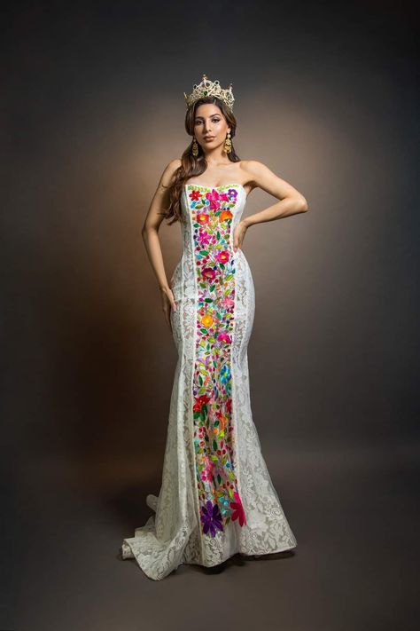 Talavera Wedding Dress, Mexican Inspired Prom Dress, Mexican Embroidered Dress Formal, Fiesta Wedding Dress, Mexican Theme Wedding Dress, Mexican Mermaid Dress, Mexican Embroidered Dress Wedding, Mexican Embroidery Wedding Dress, Mexican Prom Dress