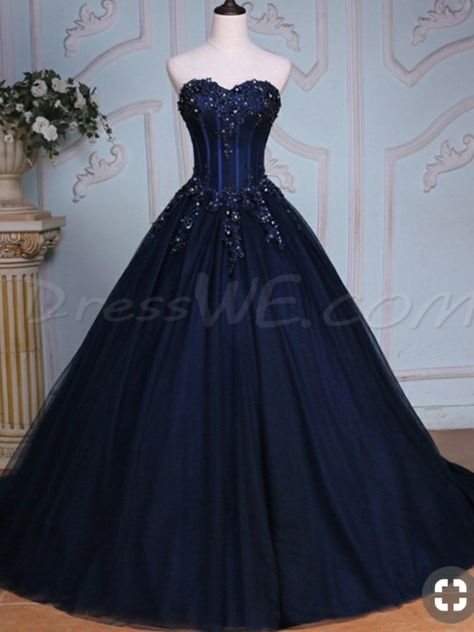 Ravenclaw Yule Ball Gowns, Blue Masquerade Dress, Ballgown Aesthetic, Quinceanera Dresses Black, Black Lace Party Dress, Pretty Blue Dress, Beautiful Ball Gowns, Blue Evening Gowns, Blue Wedding Dresses