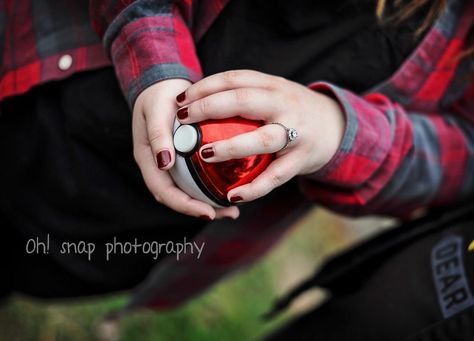 Pokemon Engagement Surprise (: Pokemon Engagement Photos, Nerdy Engagement Photos Ideas, Nerd Engagement Photos, Gamer Engagement Photos, Nerdy Engagement Photos, Pokemon Engagement, Pokemon Wedding, Engagement Surprise, Anime Wedding